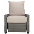Safavieh Landon Aluminum and Polyester Recliner Chair in Gray / Light Gray