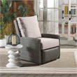 Safavieh Landon Aluminum and Polyester Recliner Chair in Brown / Light Gray