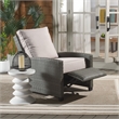 Safavieh Landon Aluminum and Polyester Recliner Chair in Brown / Light Gray