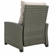 Safavieh Landon Aluminum and Polyester Recliner Chair in Brown / Light Gray
