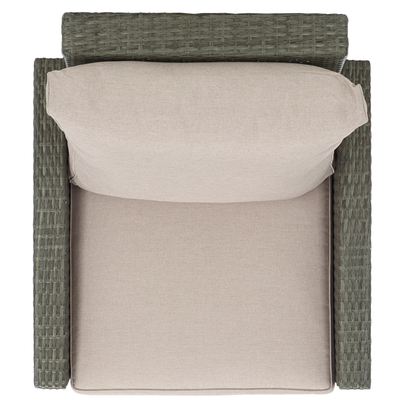 Safavieh Landon Aluminum and Polyester Recliner Chair in Brown / Light Gray