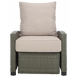 Safavieh Landon Aluminum and Polyester Recliner Chair in Brown / Light Gray