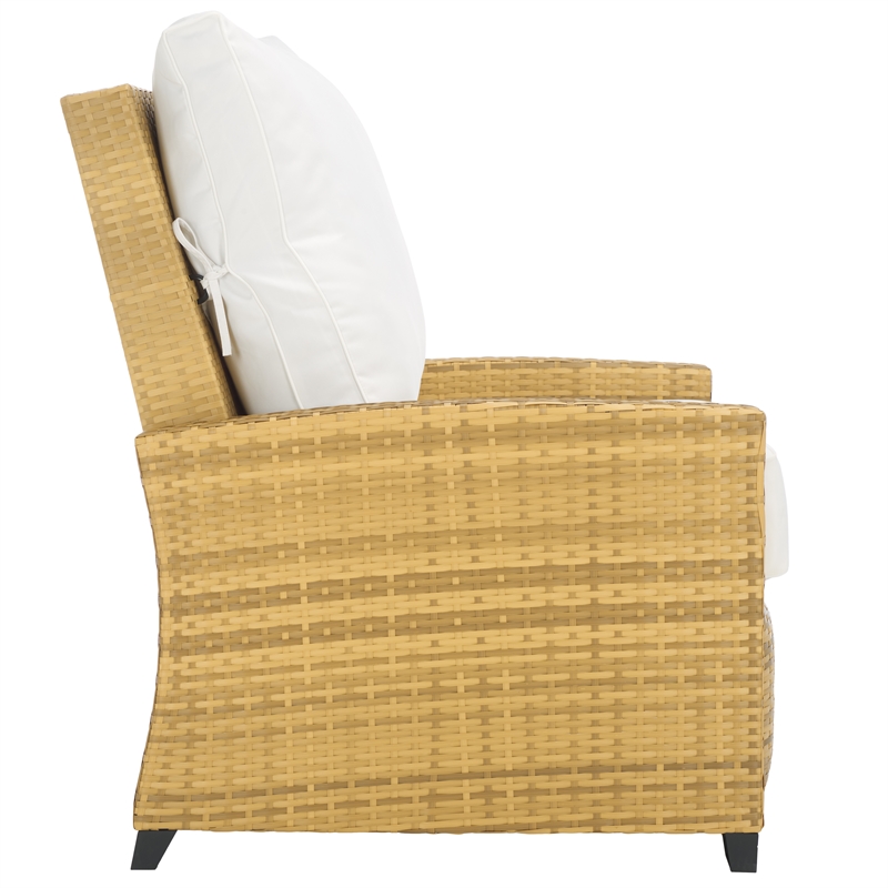 Safavieh Landon Aluminum and Polyester Recliner Chair in Natural / White