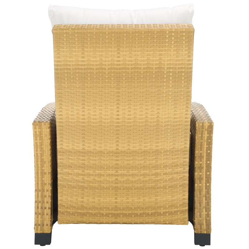 Safavieh Landon Aluminum and Polyester Recliner Chair in Natural / White