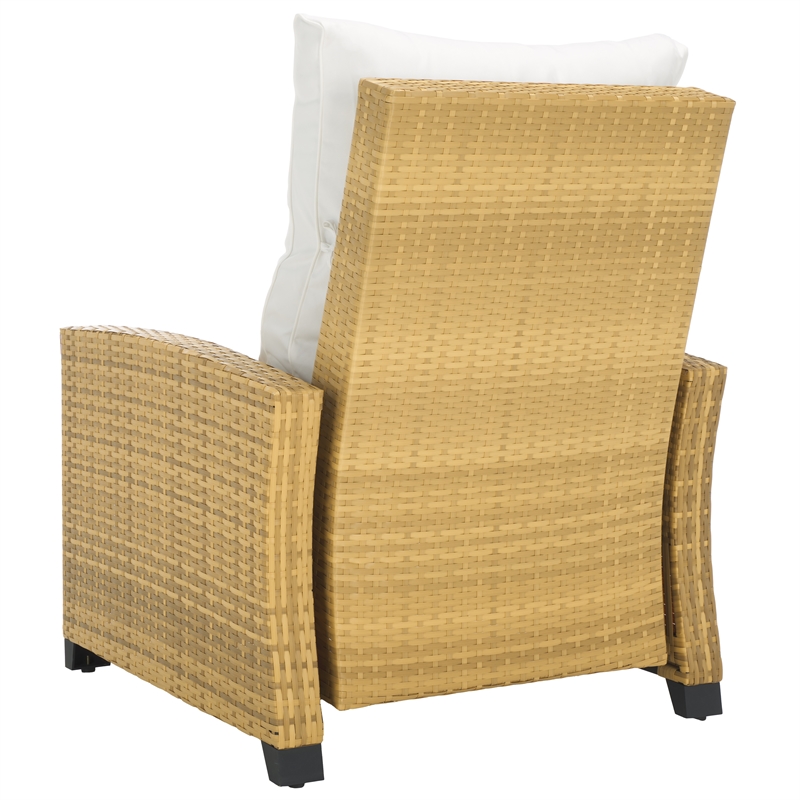 Safavieh Landon Aluminum and Polyester Recliner Chair in Natural / White