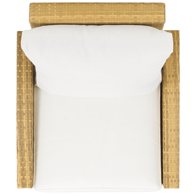 Safavieh Landon Aluminum and Polyester Recliner Chair in Natural / White