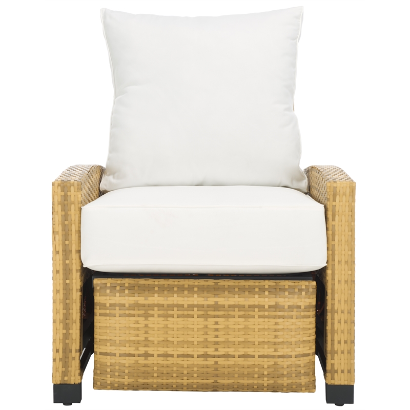 Safavieh Landon Aluminum and Polyester Recliner Chair in Natural / White