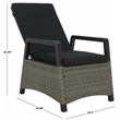 Safavieh Herman Steel and Polyester Recliner Chair  in  Brown / Black
