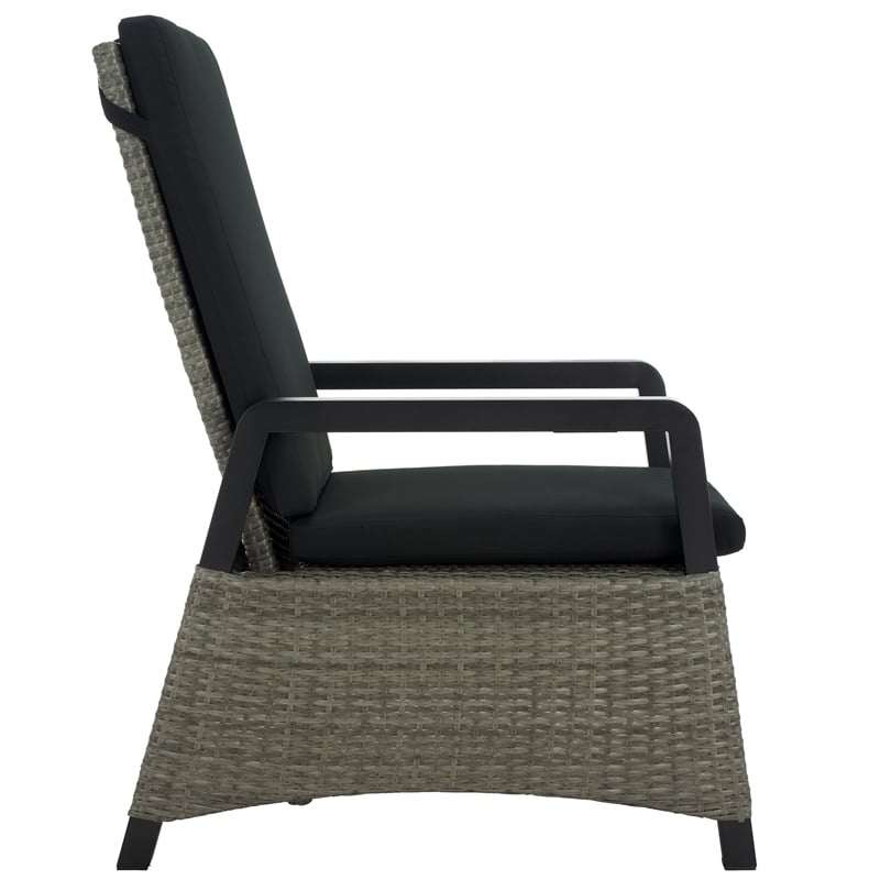 Safavieh Herman Steel and Polyester Recliner Chair  in  Brown / Black