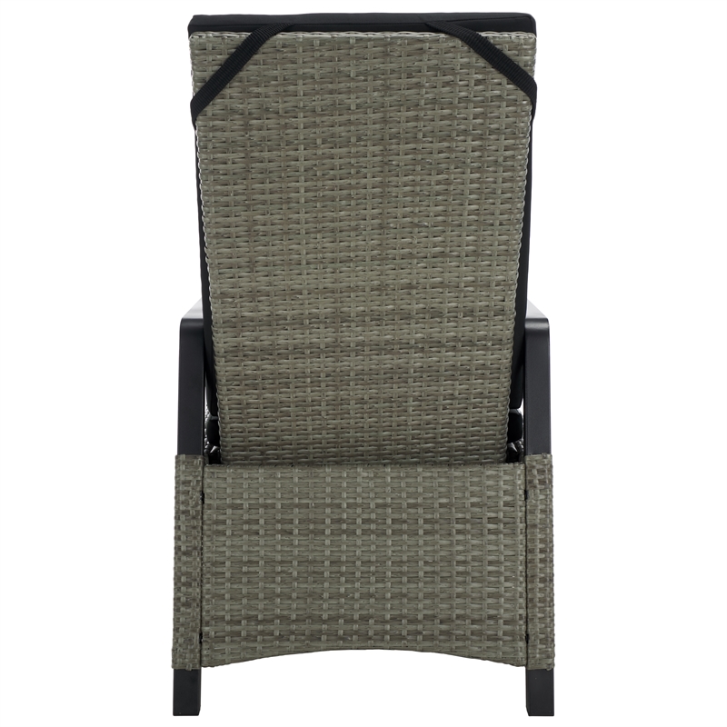 Safavieh Herman Steel and Polyester Recliner Chair  in  Brown / Black