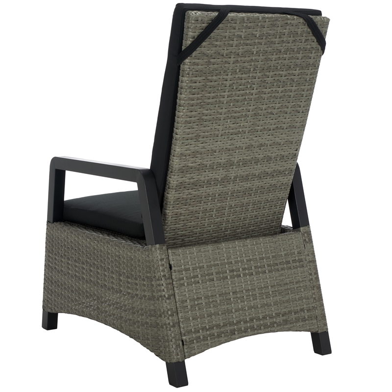 Safavieh Herman Steel and Polyester Recliner Chair  in  Brown / Black