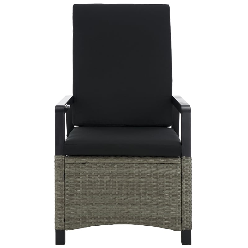 Safavieh Herman Steel and Polyester Recliner Chair  in  Brown / Black