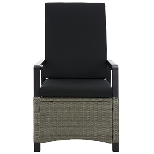 safavieh herman steel and polyester recliner chair  in  brown / black