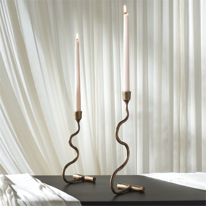 Safavieh Zobi Taper Candlestick Set Of 2 in Gold
