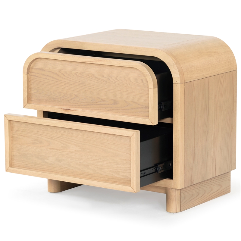 Safavieh Dinah 2 Drawer Wood Nightstand in Natural