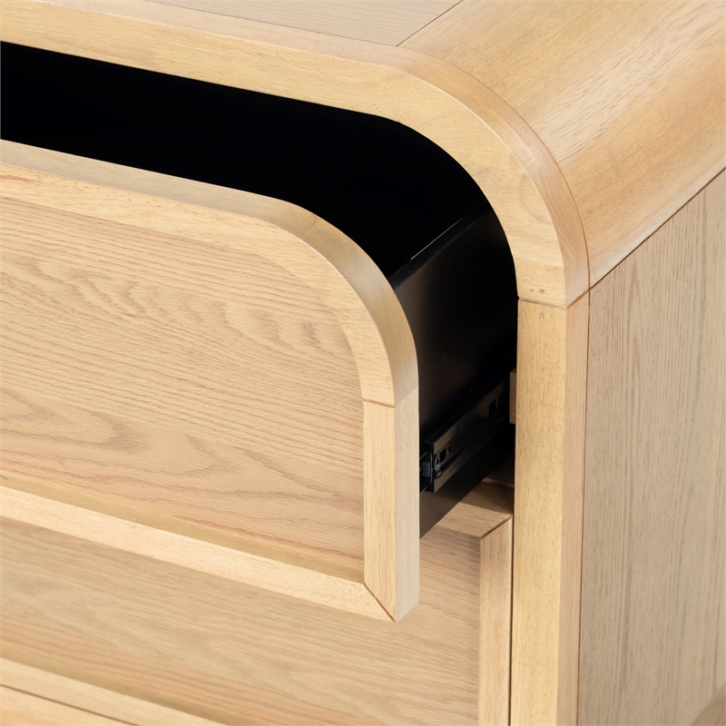 Safavieh Dinah 2 Drawer Wood Nightstand in Natural