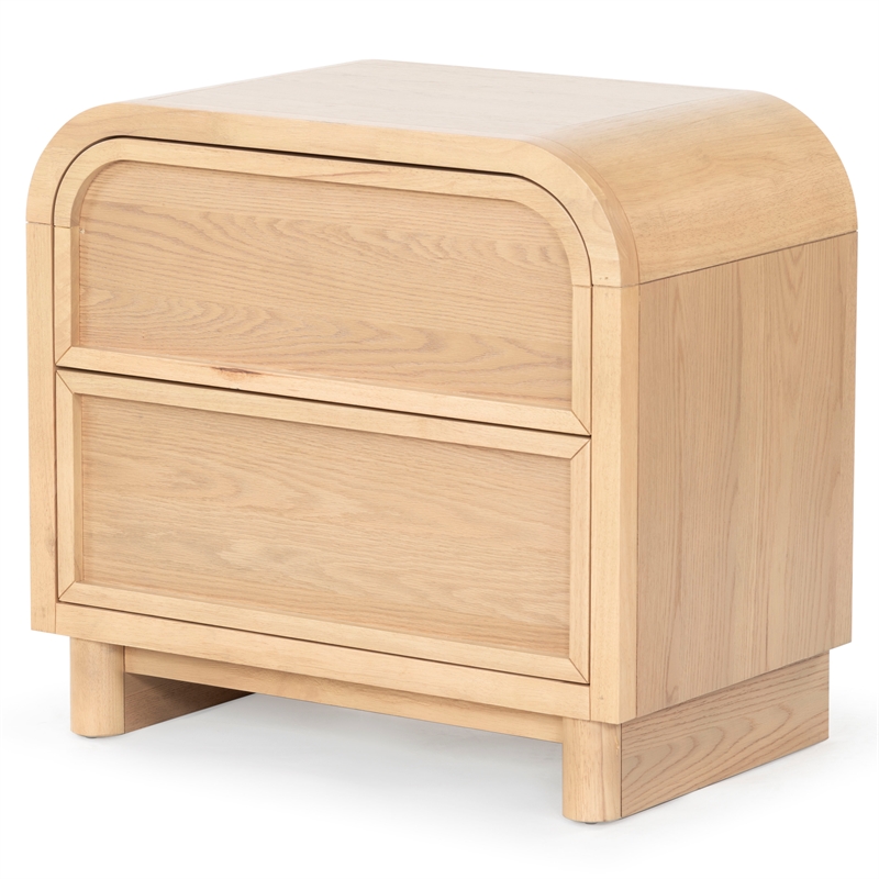 Safavieh Dinah 2 Drawer Wood Nightstand in Natural