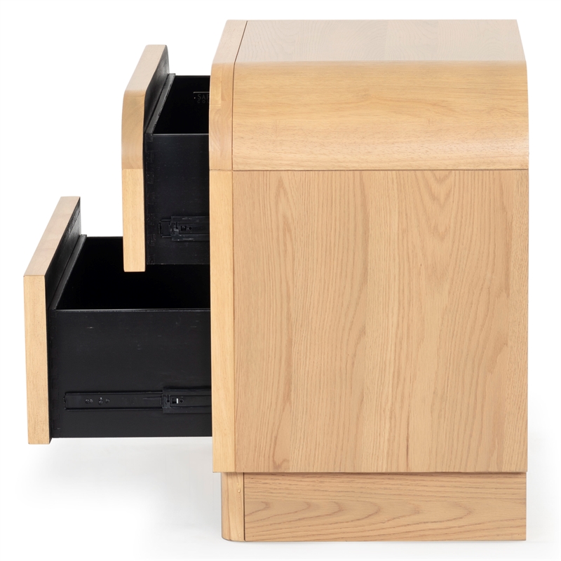 Safavieh Dinah 2 Drawer Wood Nightstand in Natural