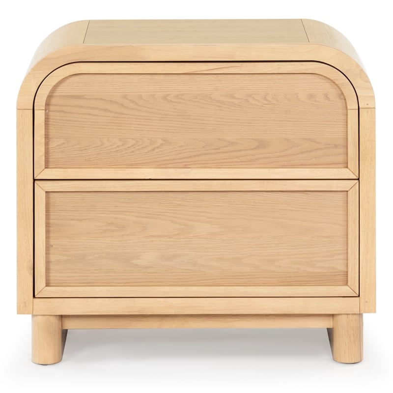 Safavieh Dinah 2 Drawer Wood Nightstand in Natural