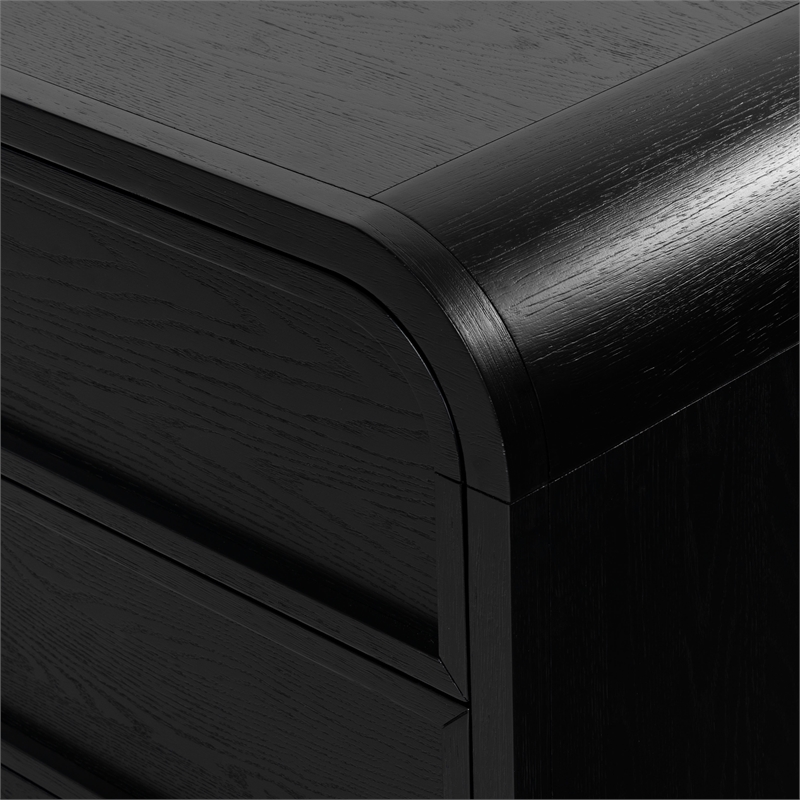 Safavieh Dinah 2 Drawer Wood Nightstand in Black