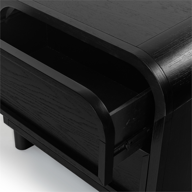 Safavieh Dinah 2 Drawer Wood Nightstand in Black