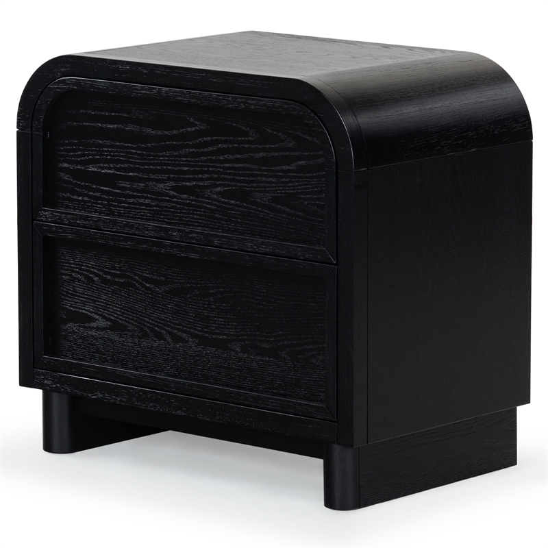 Safavieh Dinah 2 Drawer Wood Nightstand in Black
