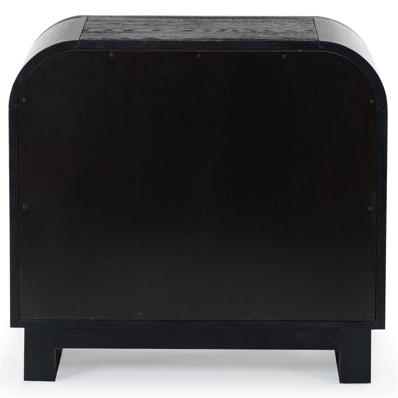 Safavieh Dinah 2 Drawer Wood Nightstand in Black