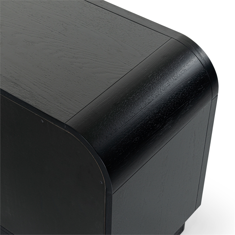 Safavieh Dinah 2 Drawer Wood Nightstand in Black