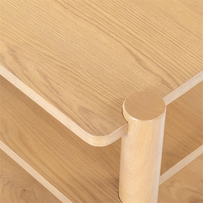 Safavieh Edisyn 3 Shelf Solid Wood Accent Table in Natural