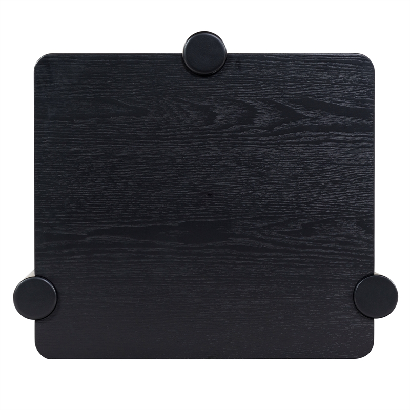 Safavieh Edisyn 3 Shelf Solid Wood Accent Table in Black