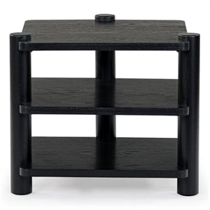 Safavieh Edisyn 3 Shelf Solid Wood Accent Table in Black