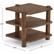 Safavieh Edisyn 3 Shelf Solid Wood Accent Table in Medium Oak