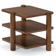 Safavieh Edisyn 3 Shelf Solid Wood Accent Table in Medium Oak