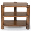 Safavieh Edisyn 3 Shelf Solid Wood Accent Table in Medium Oak