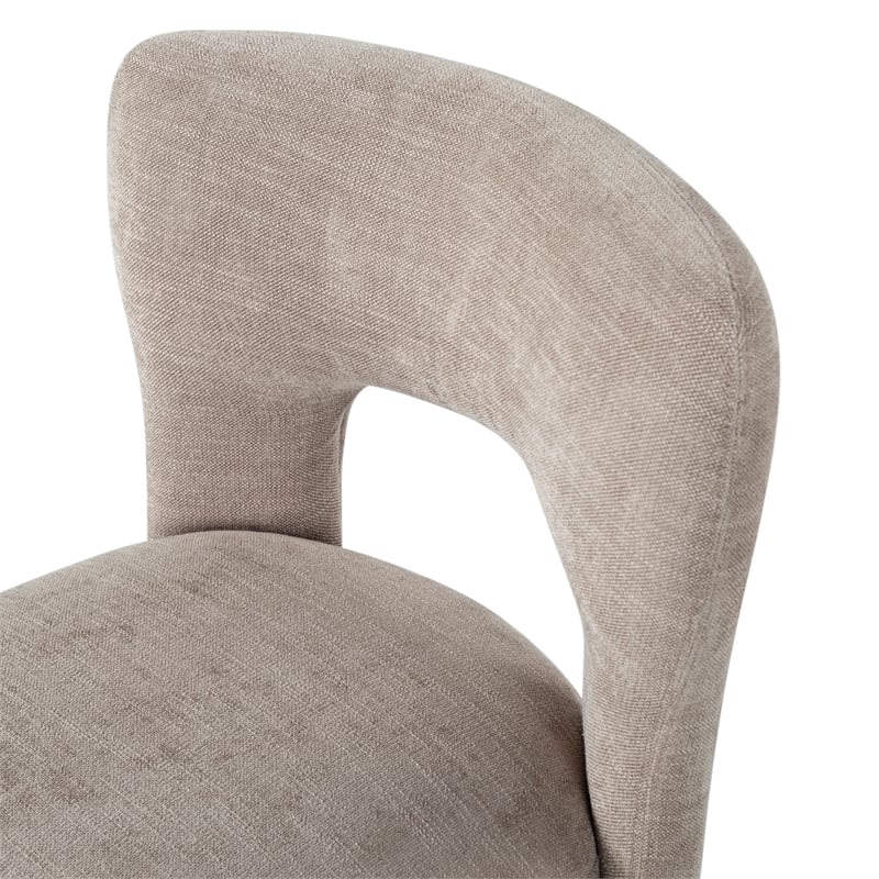 Safavieh Tamlyn Performance Wood and Fabric Dining Chair in Light Brown