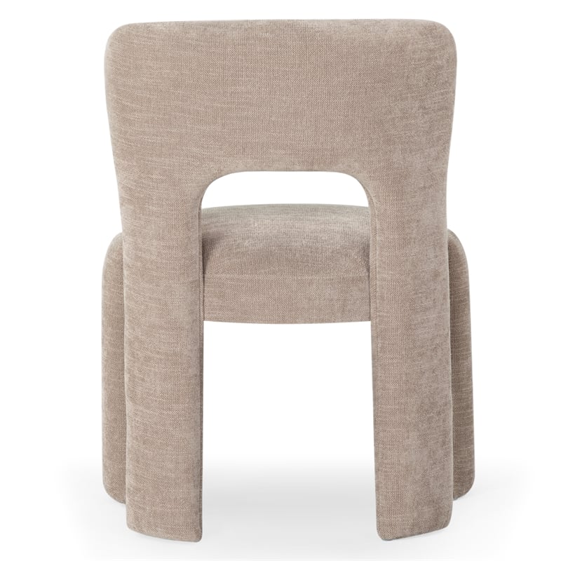 Safavieh Tamlyn Performance Wood and Fabric Dining Chair in Light Brown
