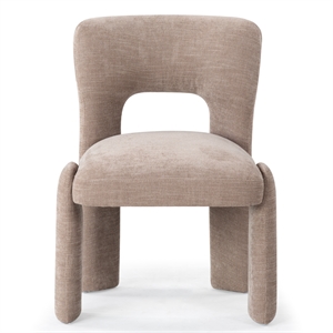 Safavieh Tamlyn Performance Wood and Fabric Dining Chair in Light Brown