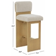 Safavieh Naja Wood Modern Barstool in Taupe / Natural