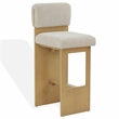 Safavieh Naja Wood Modern Barstool in Taupe / Natural