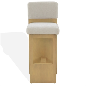 Safavieh Naja Wood Modern Barstool in Taupe / Natural