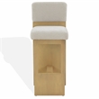 Safavieh Naja Wood Modern Barstool in Taupe / Natural