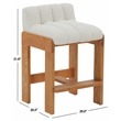 Safavieh Delphini Wood Counter Stool in Ivory / Walnut