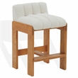 Safavieh Delphini Wood Counter Stool in Ivory / Walnut