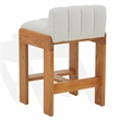 Safavieh Delphini Wood Counter Stool in Ivory / Walnut