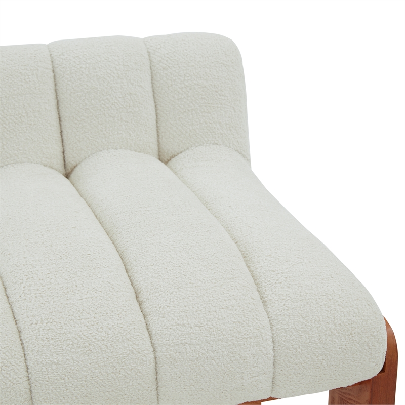 Safavieh Delphini Wood Counter Stool in Ivory / Walnut