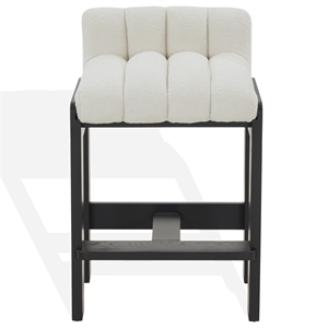 Safavieh Delphini Wood Counter Stool  in Ivory / Black