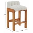Safavieh Delphini Wood Barstool in Ivory / Walnut