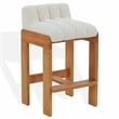 Safavieh Delphini Wood Barstool in Ivory / Walnut