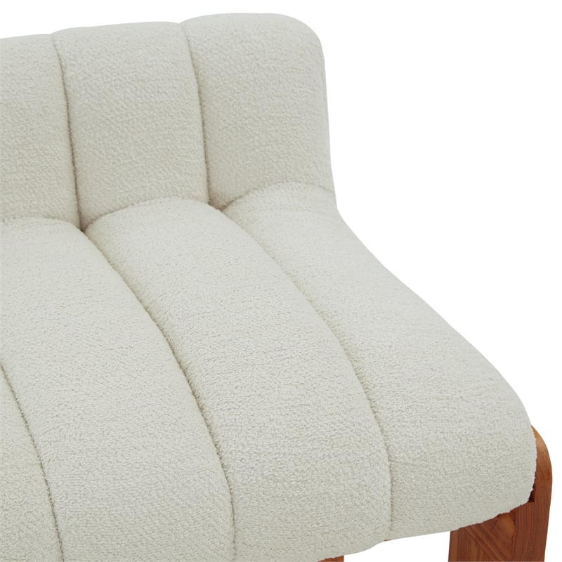 Safavieh Delphini Wood Barstool in Ivory / Walnut