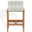 Safavieh Delphini Wood Barstool in Ivory / Walnut